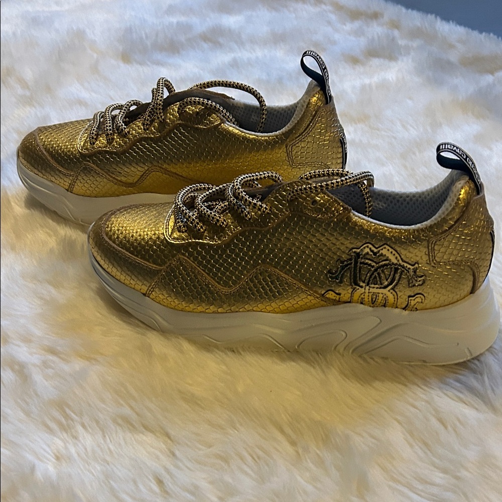 Roberto Cavalli Gold Athletic Shoes